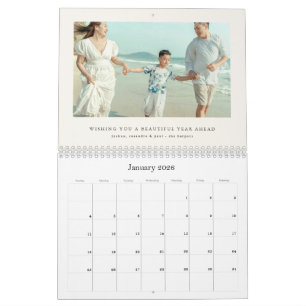 Wünsche Ihnen ein schönes Jahr voraus Familienfoto Kalender