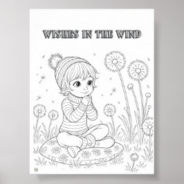 Wünsche im Wind Matte Poster zum Färben