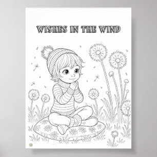 Wünsche im Wind Matte Poster zum Färben