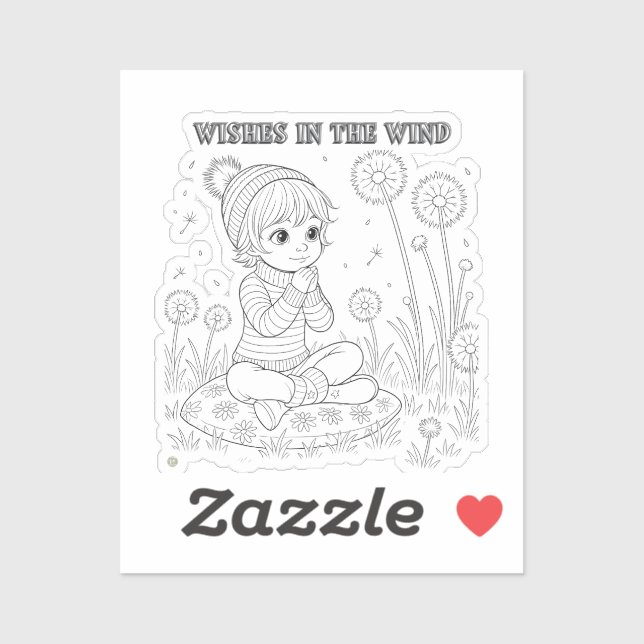 Wünsche in der Wind Matte Aufkleber zu Farbe (Blatt)