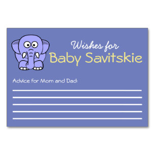 Wünsche nach Baby Advice Card Tischnummer