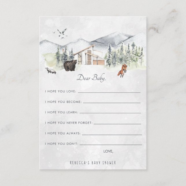 Wünsche nach Baby Advice Card | Wald Begleitkarte (Vorderseite)