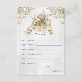 Wünsche nach Baby Advice Card | Waldland-Igel Begleitkarte