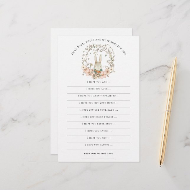 Wünsche nach Baby Dusche Vintag Bunny Boy Woodland (Vorderseite/Rückseite Beispiel)