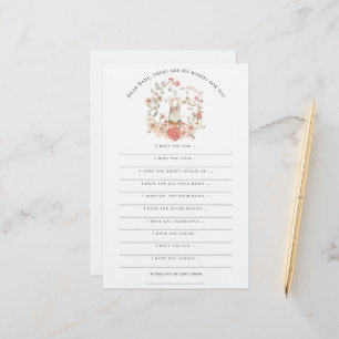 Wünsche nach Baby Dusche Vintag Bunny Girl Woodlan