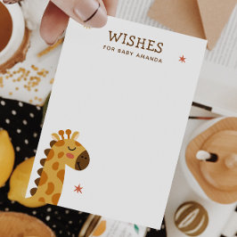 Wünsche nach Baby. Ratschlag für niedliche Giraffe Begleitkarte