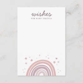 Wünsche nach Baby. Rosa und lila Hinweise auf Rege Begleitkarte