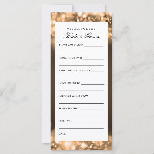 Wünsche nach Brillen und Groom Gold-Funkeln (Vorderseite)