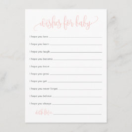 Wünsche nach einer Babykarte. Pink Baby Bash Card Begleitkarte