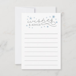 Wünsche und Ratschläge Star Baby Duschkarte Blau Einladung