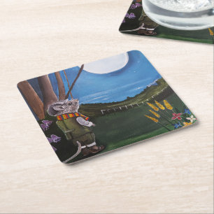 Wünsche unter dem Mond Gemälde von Alfred Fox Rechteckiger Pappuntersetzer