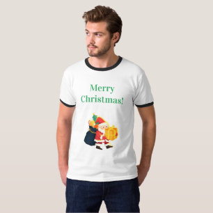 Wünsche Weihnachten gedruckte Joy Celebration Ring T-Shirt