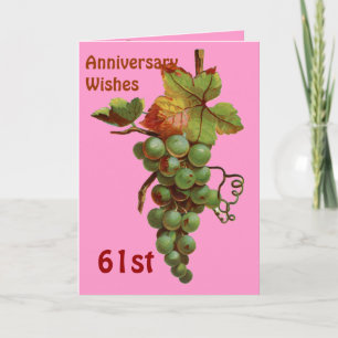 Wünsche zum 61. Jubiläum, anpassbar Karte