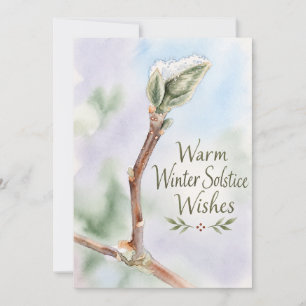 Wünsche zur Wintersonnenwende Schnee bedeckte Magn Feiertagskarte