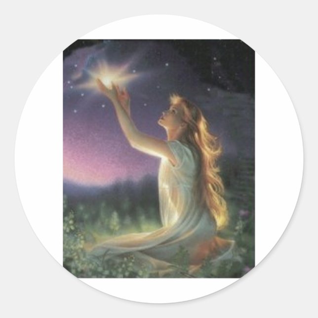 Wünsche zwischen den Sternen Runder Aufkleber (Vorderseite)