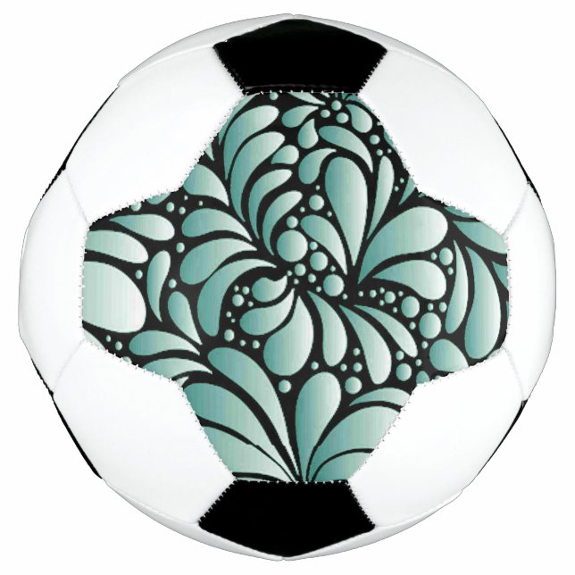 Wünschen Fleur-Muster in Minty Green Fußball (Vorderseite)