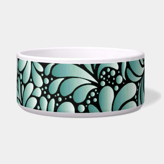 Wünschen Fleur-Muster in Minty Green Napf (Vorderseite)
