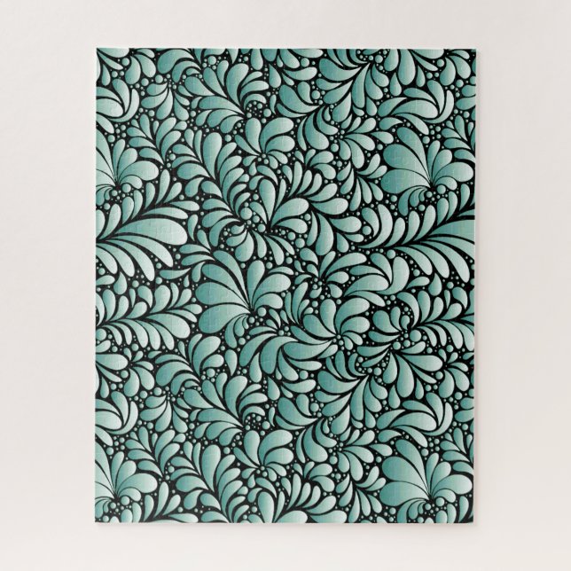 Wünschen Fleur-Muster in Minty Green Puzzle (Vertikal)