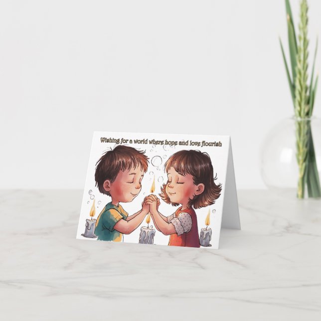 Wünschen nach einer Welt, in der Hoffnung und Lieb Karte (Vorderseite)