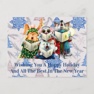 Wünschen Sie ein frohes Weihnachtsfest und ein glü Postkarte