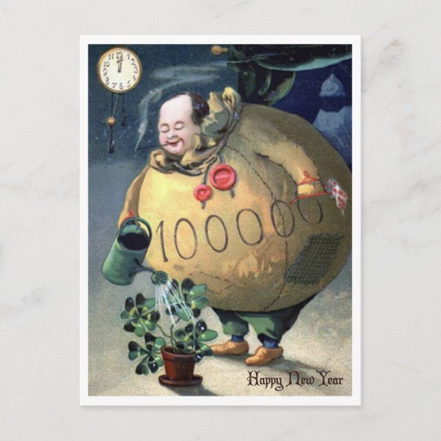 Wünschen Sie ein glückliches und reiches neues Jah Postkarte (Vorderseite)