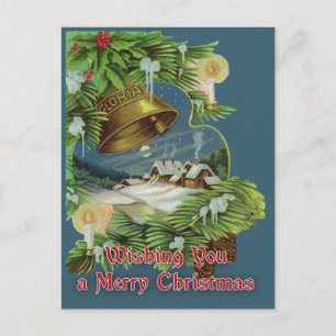 Wünschen Sie eine frohe Weihnachts-Vintag-Karte Feiertagspostkarte