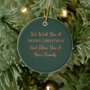 Wünschen Sie frohe Weihnachten und Gott segne Ihr Keramik Ornament