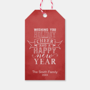 Wünschen Sie Ihren Urlaub Cheer   Red Watercolor  Geschenkanhänger