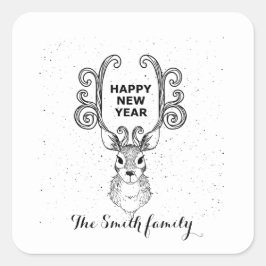 Wünschen Sie jemandem ein glückliches und erfolgre Quadratischer Aufkleber