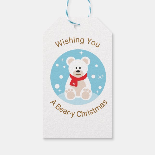 Wünschen Sie sich ein bärenweihnachtliches Geschenkanhänger (Rückseite)