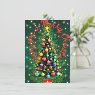 Wünschen Sie sich ein frohes Weihnachtsbaum 3D Gre Feiertagskarte