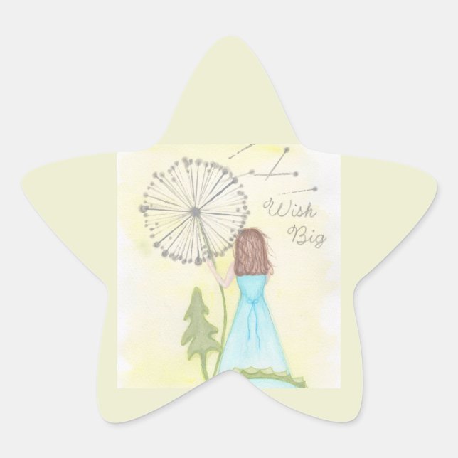Wünschen Sie sich ein kleines Mädchen aus einem Lö Stern-Aufkleber (Vorderseite)