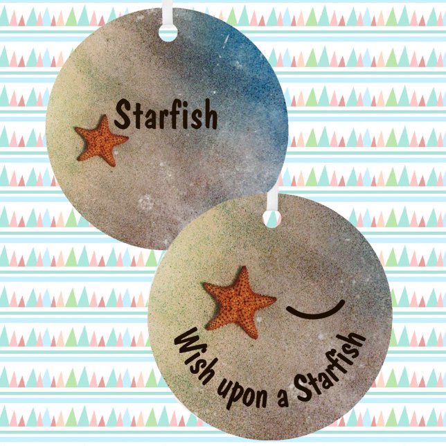 Wünschen Sie sich einen Starfish am Strand Ornament Aus Metall (Von Creator hochgeladen)