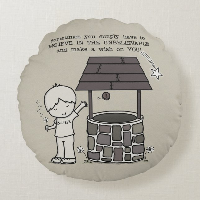 Wünschen Sie sich! Rundes Kissen (Vorderseite)