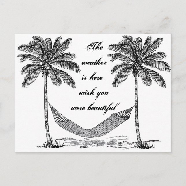 Wünschen Sie sich schöne Vintage Palmen Postkarte (Vorderseite)