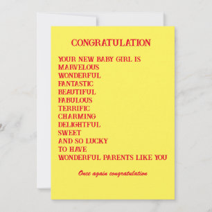 Wunschkarte für Baby Feiertagskarte