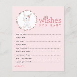Wunschkarten für Baby Bunny Baby Shower Geschenke