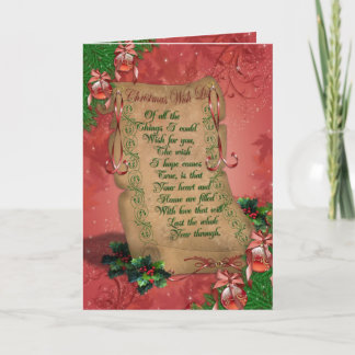 "Wunschliste" Weihnachts-Grußkarten-Foto Feiertagskarte