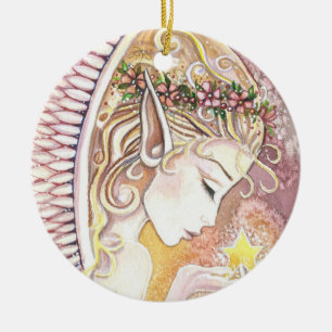 Wunschstern Engel Ornament