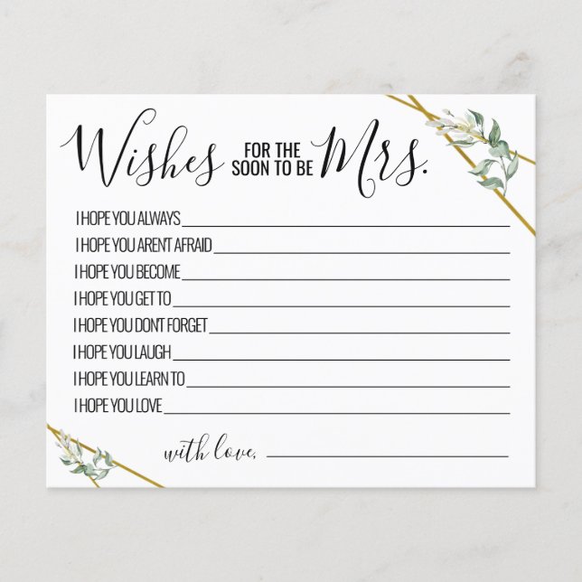 wünscht, dass der Bald Frau Green Shower Card wird Flyer (Vorne)