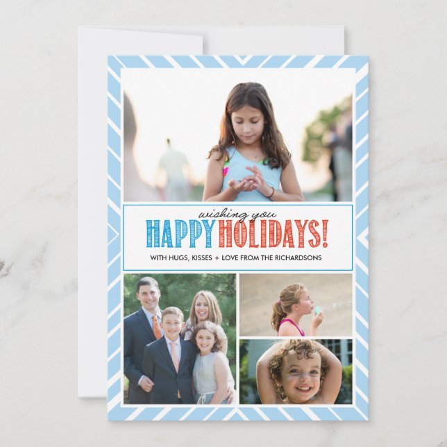 Wünscht frohe Feiertage x4 Feiertagskarte (Vorderseite)