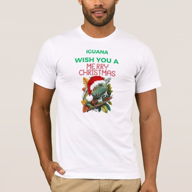 WÜNSCHT IHNEN EINE IGUANA MERRY CHRISTMAS T-Shirt (Vorderseite)