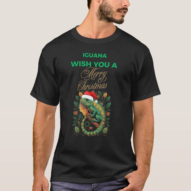 WÜNSCHT IHNEN EINE IGUANA MERRY CHRISTMAS T-Shirt (Vorderseite)
