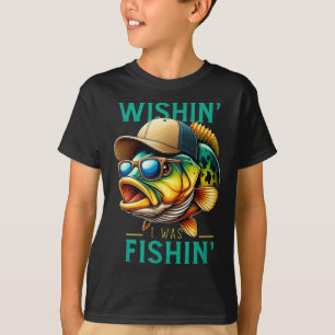 Wünschte ich wäre Angelwitziger Angler Vater T-Shirt