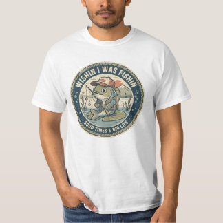Wünschte, ich würde fischen – Vintage Retro-Seefis T-Shirt