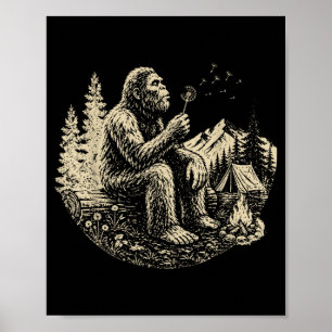Wunschträume Lustiger Bigfoot pustet Löwenzahn Poster