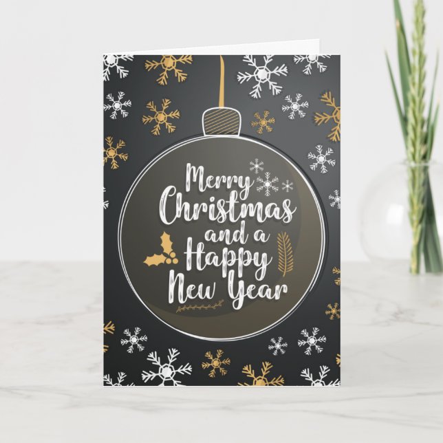 Wunschurlaub dekorativer Weihnachtsbaum Feiertagskarte (Vorderseite)