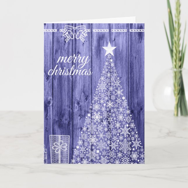 Wunschurlaub dekorativer Weihnachtsbaum Feiertagskarte (Vorderseite)