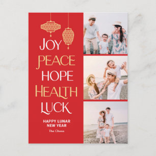 Wunschwörter Chinesisch Neujahr Postkarte