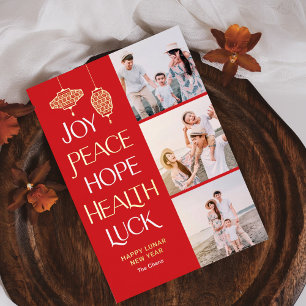 Wunschwörter FOIL Chinesischer Neujahrskarte Folien Feiertagskarte